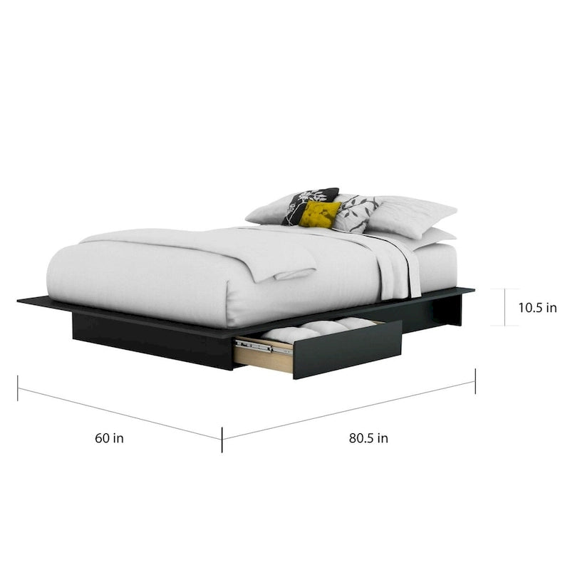 Base letto moderna a piattaforma Full / Queen size con 2 cassetti portaoggetti