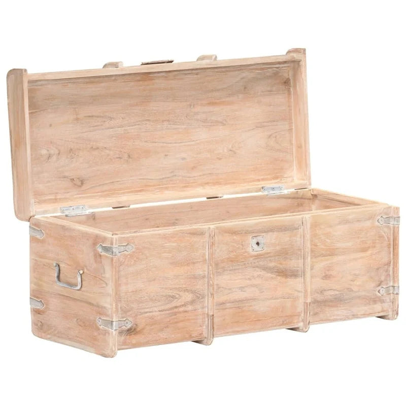 vidaXL Baule Contenitore con Chiusura per Camera da Letto in Legno Massello di Acacia - 35,4x15,7x15,7 (L x P x A)