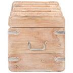 vidaXL Baule Contenitore con Chiusura per Camera da Letto in Legno Massello di Acacia - 35,4x15,7x15,7 (L x P x A)