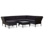 vidaXL Set divani da giardino a 8 pezzi con tavolino, in rattan - 60 x 60 x 35 cm