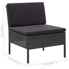 vidaXL Set divani da giardino a 8 pezzi con tavolino, in rattan - 60 x 60 x 35 cm
