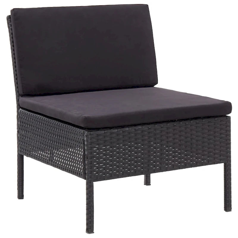 vidaXL Set divani da giardino a 8 pezzi con tavolino, in rattan - 60 x 60 x 35 cm