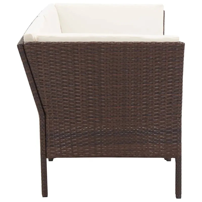 vidaXL Set divani da giardino a 8 pezzi con tavolino, in rattan - 60 x 60 x 35 cm