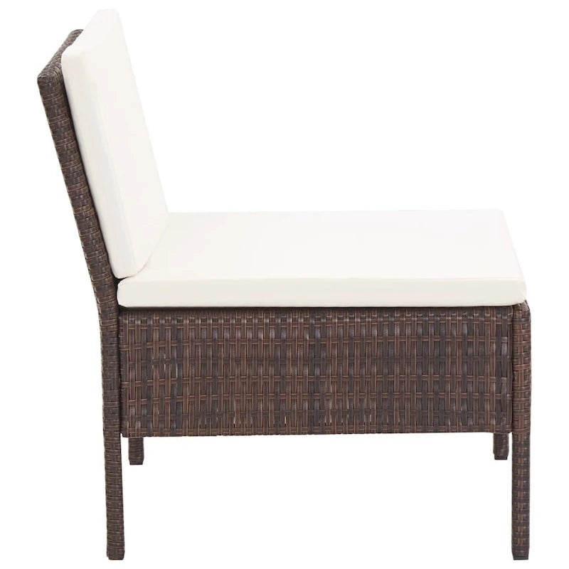 vidaXL Set divani da giardino a 8 pezzi con tavolino, in rattan - 60 x 60 x 35 cm