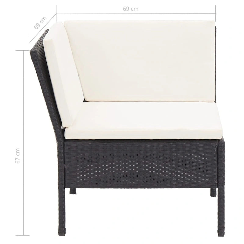 vidaXL Set divani da giardino a 8 pezzi con tavolino, in rattan - 60 x 60 x 35 cm