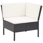 vidaXL Set divani da giardino a 8 pezzi con tavolino, in rattan - 60 x 60 x 35 cm