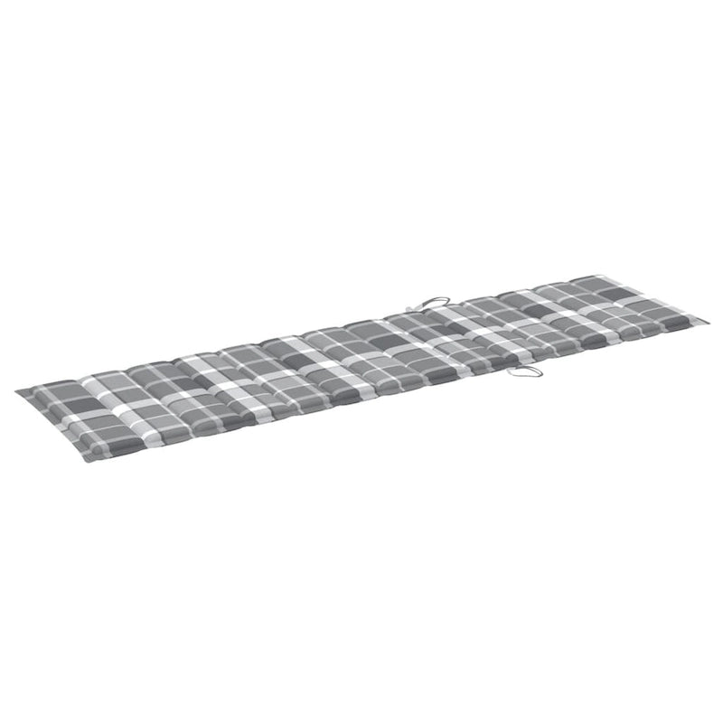 vidaXL Sedia a sdraio per patio Lettino da sole per esterni con cuscino in teak massiccio - 76,8 x 23,4 x 13,8