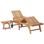 vidaXL Sedia a sdraio per patio Lettino da sole per esterni con cuscino in teak massiccio - 76,8 x 23,4 x 13,8