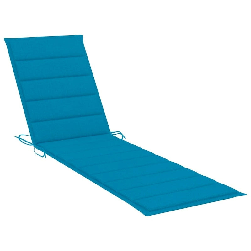 vidaXL Sedia a sdraio per patio Lettino da sole per esterni con cuscino in teak massiccio - 76,8 x 23,4 x 13,8