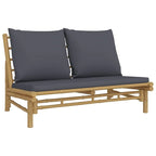 vidaXL Set Lounge da Esterno 3/4/5 Pezzi con Cuscini Grigio Scuro Bambù - 39,4 x 21,7 x 13