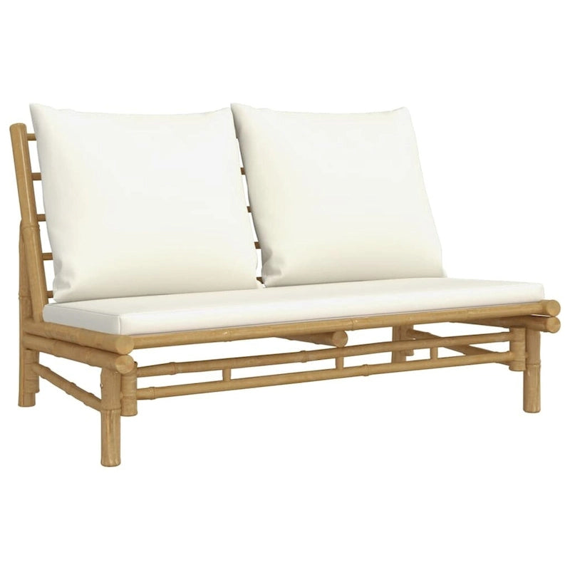 vidaXL Set Lounge da Esterno 3/4/5 Pezzi con Cuscini Grigio Scuro Bambù - 39,4 x 21,7 x 13
