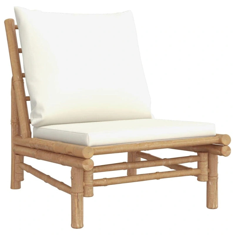 vidaXL Set Lounge da Esterno 3/4/5 Pezzi con Cuscini Grigio Scuro Bambù - 39,4 x 21,7 x 13