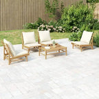 vidaXL Set Lounge da Esterno 3/4/5 Pezzi con Cuscini Grigio Scuro Bambù - 39,4 x 21,7 x 13