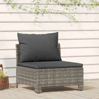 vidaXL Divano da Giardino a 2 Posti con Cuscini Grigio Polyrattan