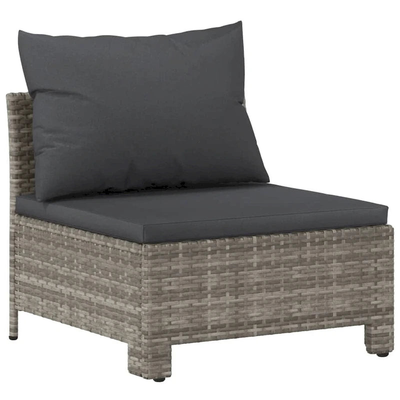 vidaXL Divano da Giardino a 2 Posti con Cuscini Grigio Polyrattan