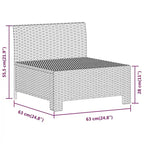 vidaXL Divano da Giardino a 2 Posti con Cuscini Grigio Polyrattan