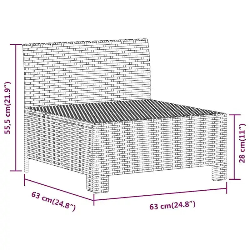 vidaXL Divano da Giardino a 2 Posti con Cuscini Grigio Polyrattan