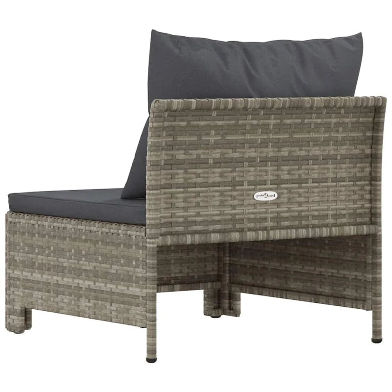 vidaXL Divano da Giardino a 2 Posti con Cuscini Grigio Polyrattan