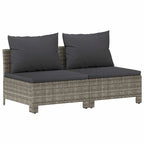 vidaXL Divano da Giardino a 2 Posti con Cuscini Grigio Polyrattan