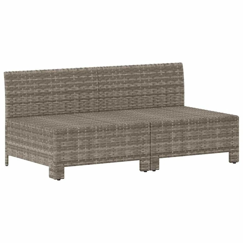 vidaXL Divano da Giardino a 2 Posti con Cuscini Grigio Polyrattan