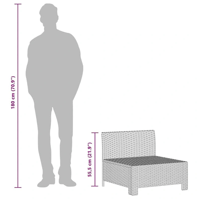 vidaXL Divano da Giardino a 2 Posti con Cuscini Grigio Polyrattan