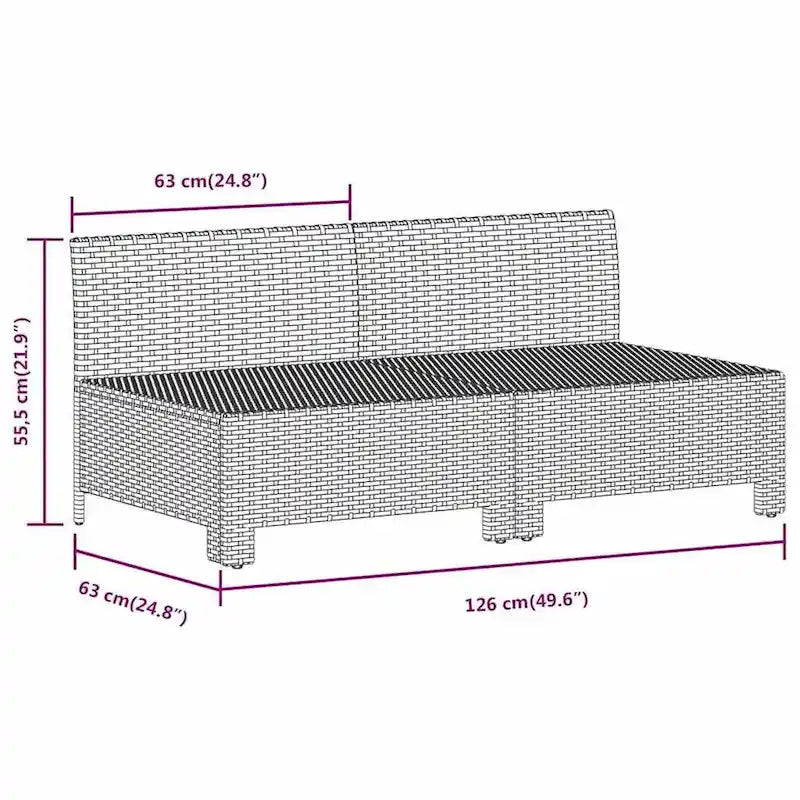 vidaXL Divano da Giardino a 2 Posti con Cuscini Grigio Polyrattan