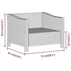 vidaXL Divano da Giardino a 2 Posti con Cuscini Grigio Polyrattan