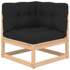 vidaXL Patio Furniture Outdoor Sectional Set with Cushions Solid Wood Pine