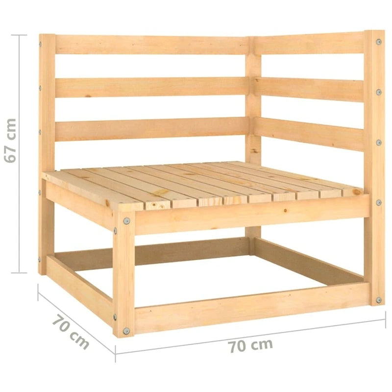 vidaXL Set Divano Sezionale da Esterno per Patio con Cuscini Legno Massello di Pino