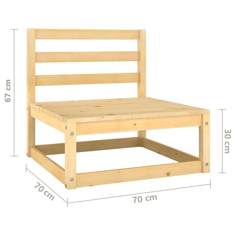 vidaXL Set Divano Sezionale da Esterno per Patio con Cuscini Legno Massello di Pino
