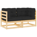 vidaXL Set Divano Sezionale da Esterno per Patio con Cuscini Legno Massello di Pino