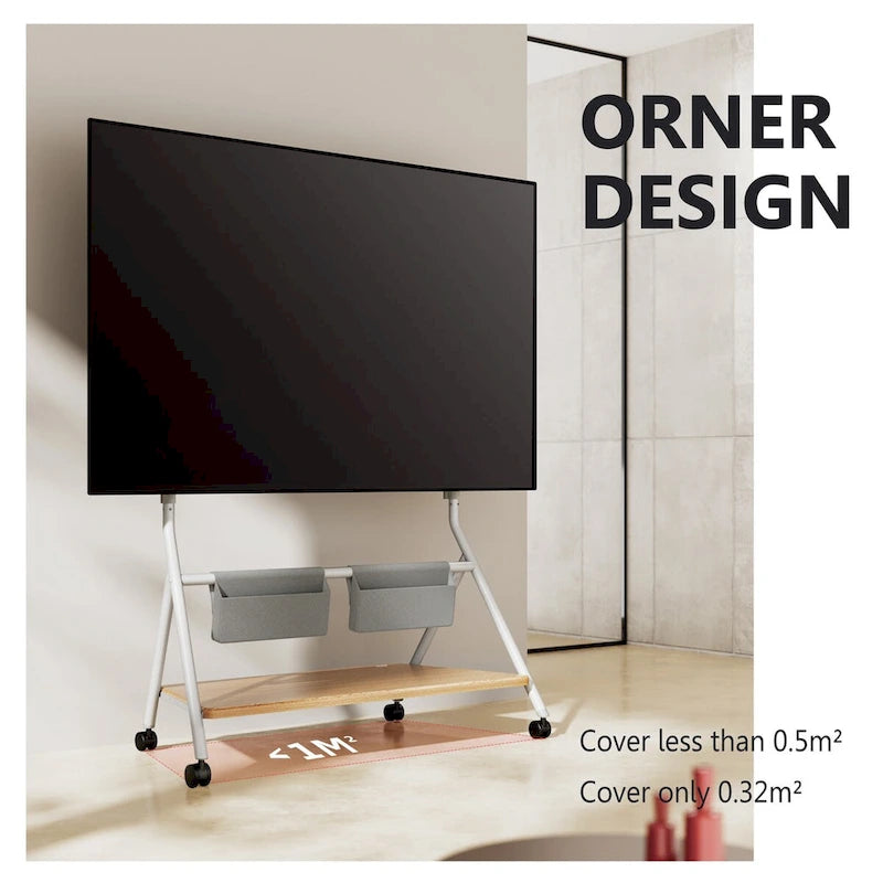 FITUEYES Carrello TV Mobile per Ufficio, Aula, Supporto TV Girevole con Ruote per TV da 45-88 Pollici