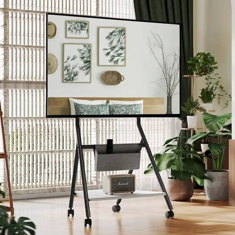 FITUEYES Carrello TV Mobile per Ufficio, Aula, Supporto TV Girevole con Ruote per TV da 45-88 Pollici