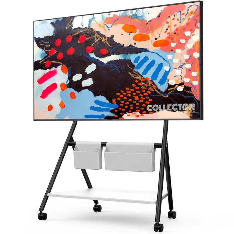 FITUEYES Carrello TV Mobile per Ufficio, Aula, Supporto TV Girevole con Ruote per TV da 45-88 Pollici