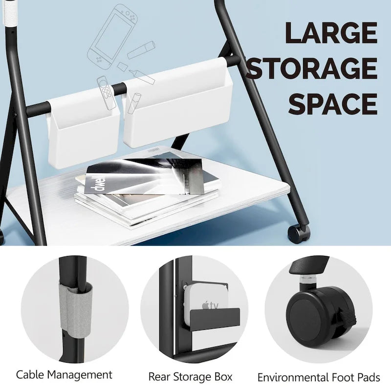 FITUEYES Carrello TV Mobile per Ufficio, Aula, Supporto TV Girevole con Ruote per TV da 45-88 Pollici