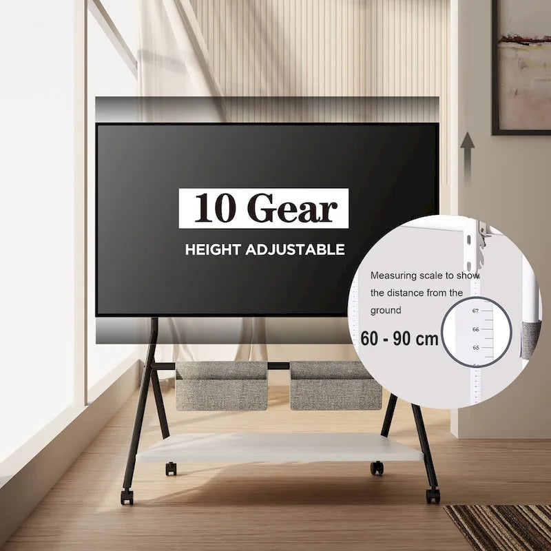FITUEYES Carrello TV Mobile per Ufficio, Aula, Supporto TV Girevole con Ruote per TV da 45-88 Pollici