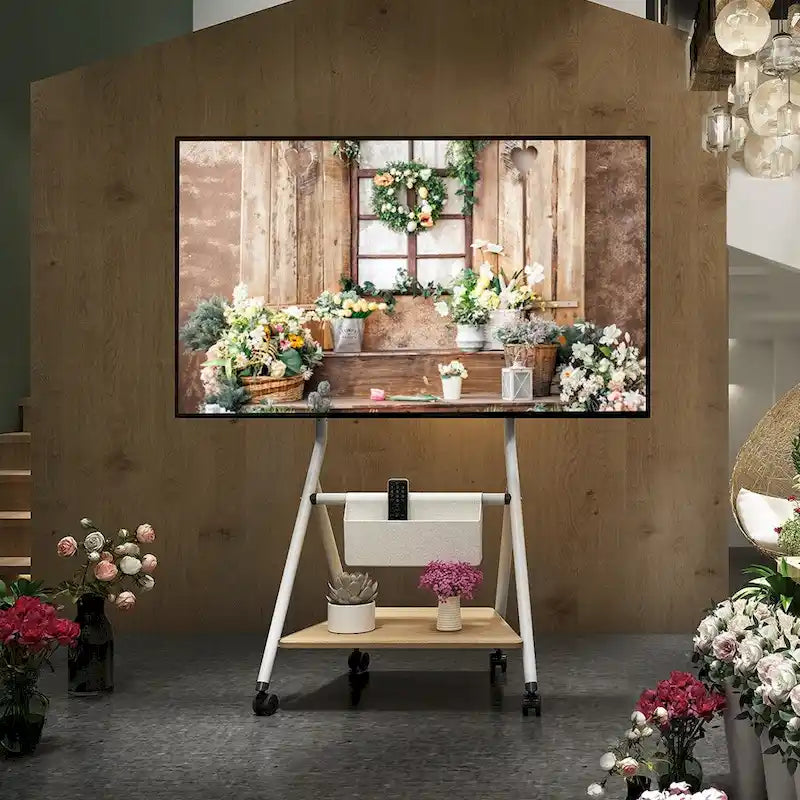 FITUEYES Carrello TV Mobile per Ufficio, Aula, Supporto TV Girevole con Ruote per TV da 45-88 Pollici