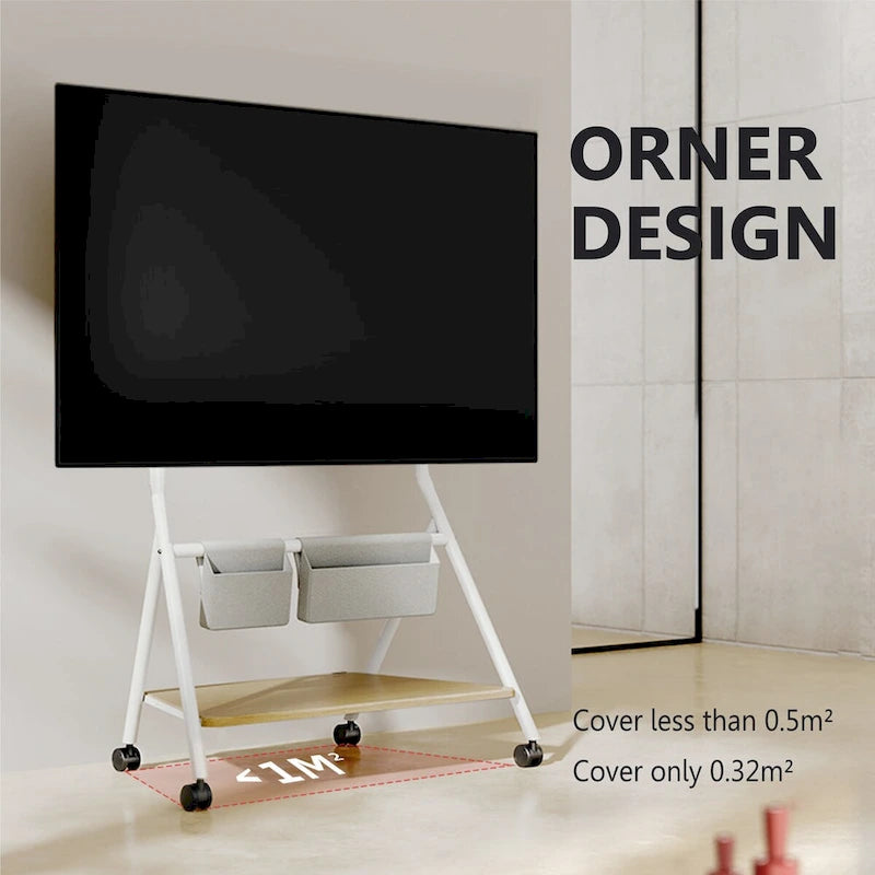FITUEYES Carrello TV Mobile per Ufficio, Aula, Supporto TV Girevole con Ruote per TV da 45-88 Pollici