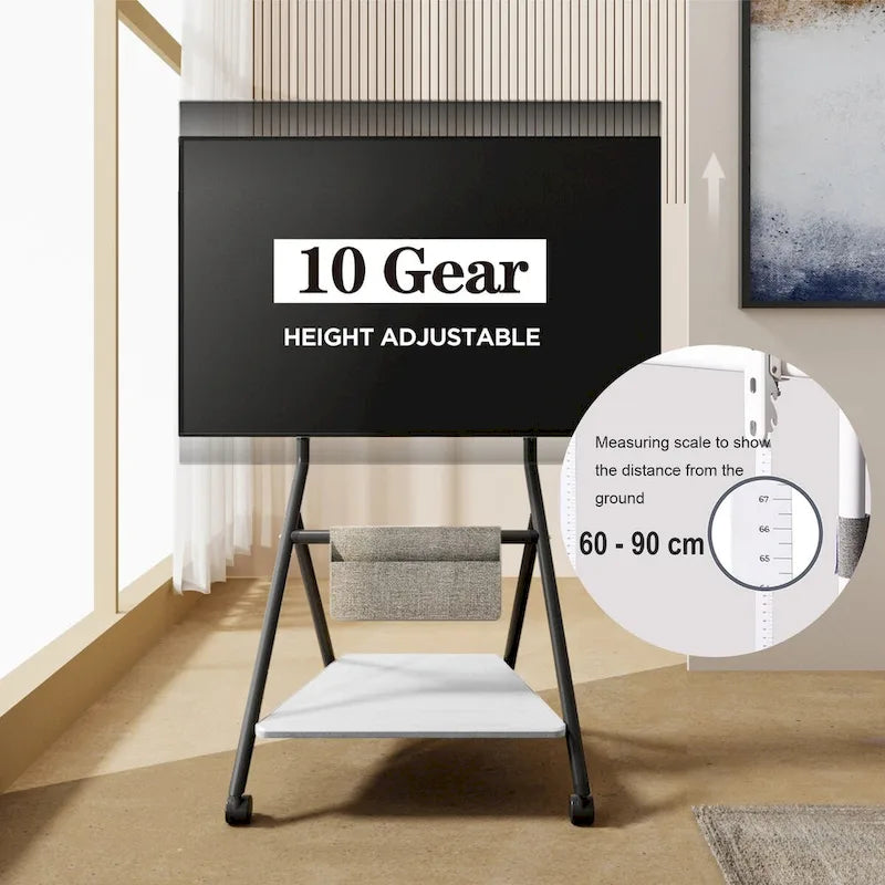 FITUEYES Carrello TV Mobile per Ufficio, Aula, Supporto TV Girevole con Ruote per TV da 45-88 Pollici