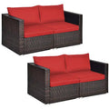 Costway Set Mobili da Giardino con Divano Angolare in Rattan 4pz – Vedi Dettagli