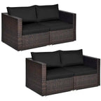 Costway Set Mobili da Giardino con Divano Angolare in Rattan 4pz – Vedi Dettagli