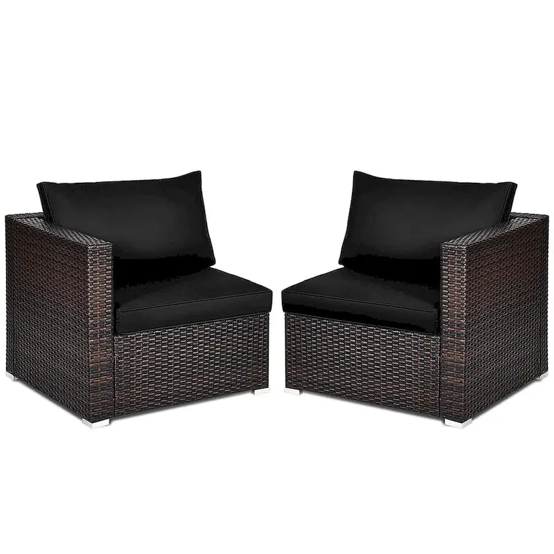 Costway Set Mobili da Giardino con Divano Angolare in Rattan 4pz – Vedi Dettagli