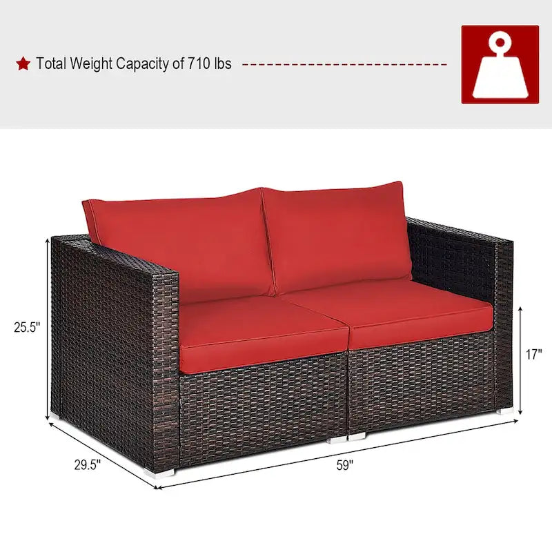 Costway Set Mobili da Giardino con Divano Angolare in Rattan 4pz – Vedi Dettagli