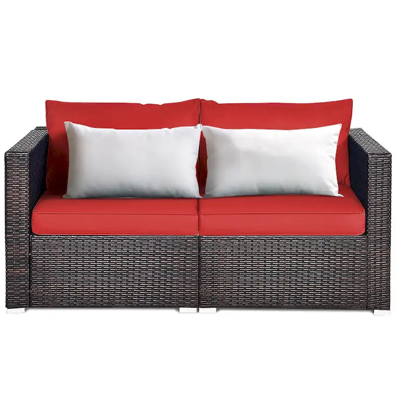 Costway Set Mobili da Giardino con Divano Angolare in Rattan 4pz – Vedi Dettagli