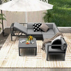 Costway 3PCS Patio Furniture Set Aluminum Lounge Adjust Back Recliner - See Details