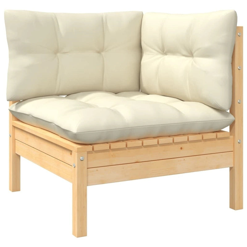 vidaXL Set Divani da Esterno 10 pz con Cuscini Multicolore in Massello di Pino - 25 x 25 x 24.6