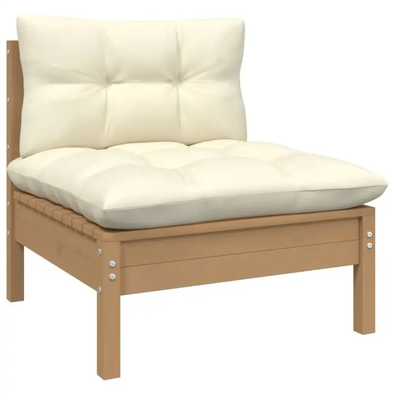 vidaXL Set Divani da Esterno 10 pz con Cuscini Multicolore in Massello di Pino - 25 x 25 x 24.6