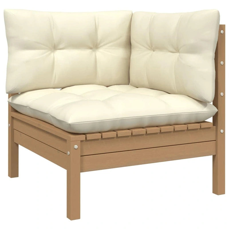 vidaXL Set Divani da Esterno 10 pz con Cuscini Multicolore in Massello di Pino - 25 x 25 x 24.6