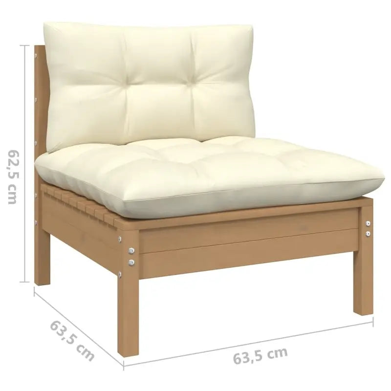 vidaXL Set Divani da Esterno 10 pz con Cuscini Multicolore in Massello di Pino - 25 x 25 x 24.6