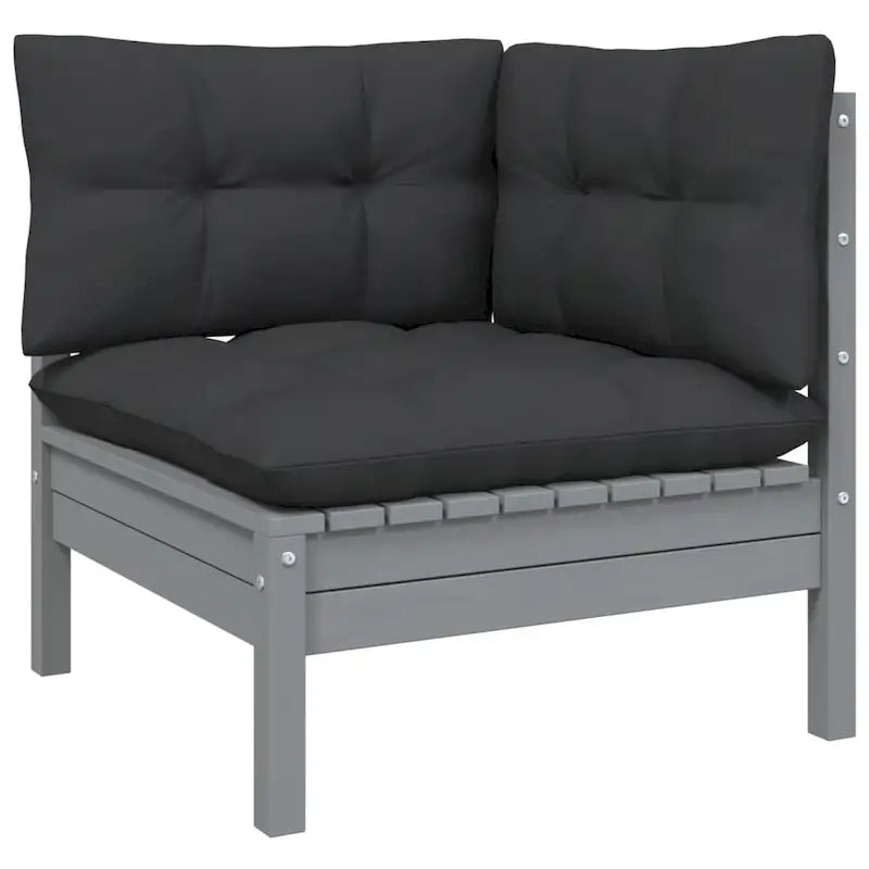 vidaXL Set Divani da Esterno 10 pz con Cuscini Multicolore in Massello di Pino - 25 x 25 x 24.6